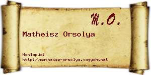 Matheisz Orsolya névjegykártya